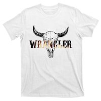 Vintage Rodeo Wrangler Western Cow Skull Leopard Bull T-Shirt