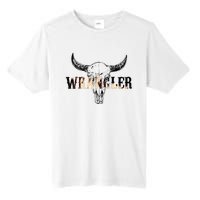 Vintage Rodeo Wrangler Western Cow Skull Leopard Bull Tall Fusion ChromaSoft Performance T-Shirt