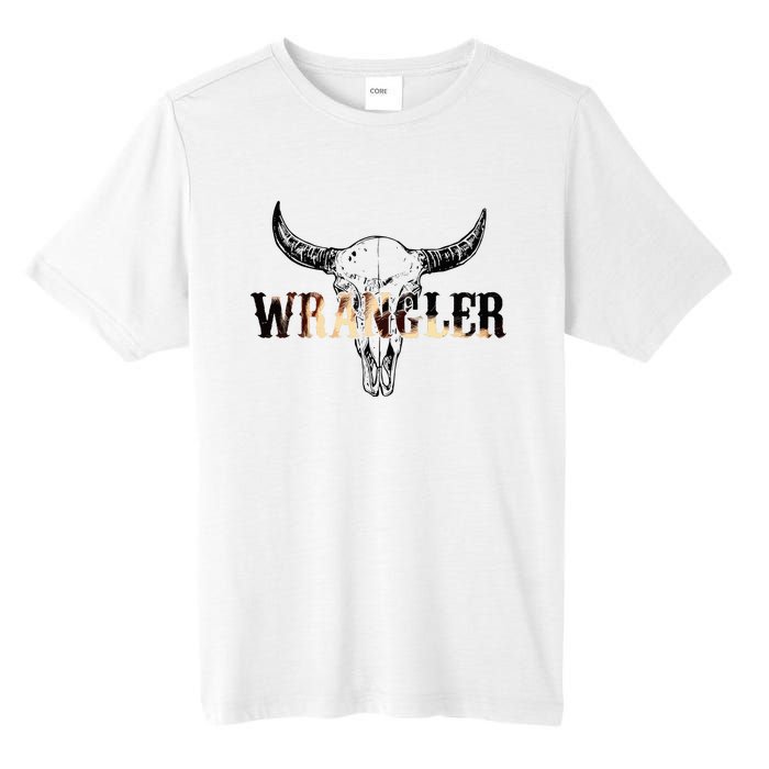 Vintage Rodeo Wrangler Western Cow Skull Leopard Bull Tall Fusion ChromaSoft Performance T-Shirt