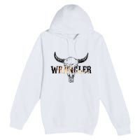 Vintage Rodeo Wrangler Western Cow Skull Leopard Bull Premium Pullover Hoodie