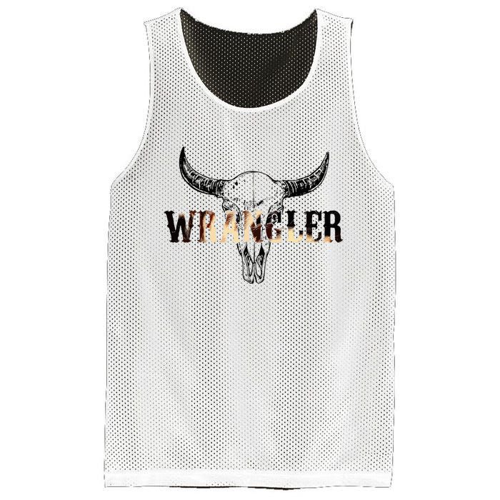 Vintage Rodeo Wrangler Western Cow Skull Leopard Bull Mesh Reversible Basketball Jersey Tank