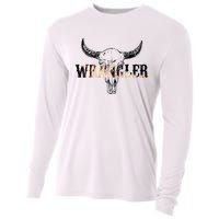 Vintage Rodeo Wrangler Western Cow Skull Leopard Bull Cooling Performance Long Sleeve Crew