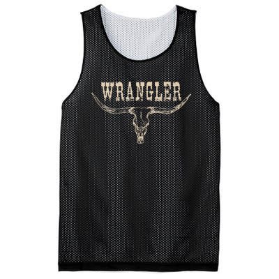 Vintage Rodeo Wrangler Western Cow Skull Cow Print Wrangler Mesh Reversible Basketball Jersey Tank