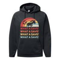 Vintage Retro What A Save Rocket Soccer Car League  Performance Fleece Hoodie