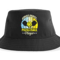 Vintage Retro World's Okayest Pickleball Player Sustainable Bucket Hat