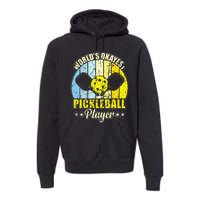 Vintage Retro World's Okayest Pickleball Player Premium Hoodie