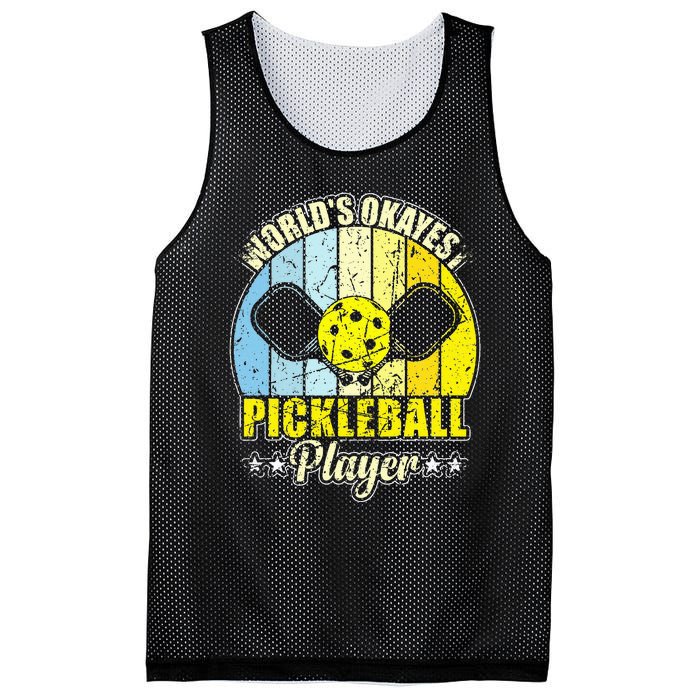 Vintage Retro World's Okayest Pickleball Player Mesh Reversible Basketball Jersey Tank