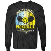 Vintage Retro World's Okayest Pickleball Player Tie-Dye Long Sleeve Shirt