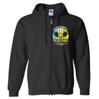 Vintage Retro World's Okayest Pickleball Player Full Zip Hoodie