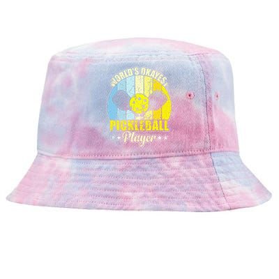 Vintage Retro World's Okayest Pickleball Player Tie-Dyed Bucket Hat