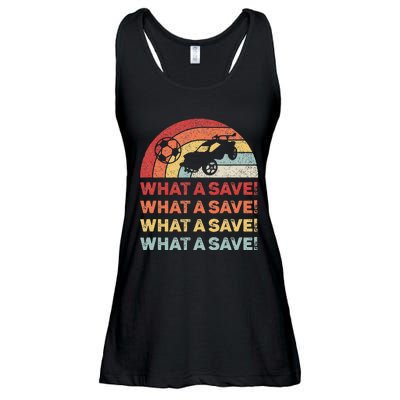 Vintage Retro What A Save Rocket Soccer Car League Ladies Essential Flowy Tank