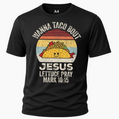 Vintage Retro Wanna Taco Bout Jesus Cooling Performance Crew T-Shirt