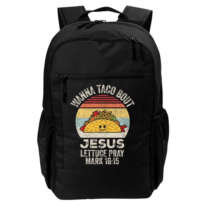 Vintage Retro Wanna Taco Bout Jesus Daily Commute Backpack