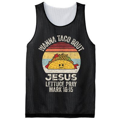 Vintage Retro Wanna Taco Bout Jesus Mesh Reversible Basketball Jersey Tank