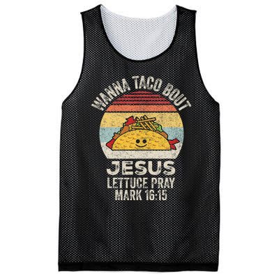 Vintage Retro Wanna Taco Bout Jesus Mesh Reversible Basketball Jersey Tank