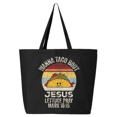 Vintage Retro Wanna Taco Bout Jesus 25L Jumbo Tote