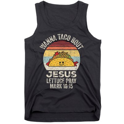 Vintage Retro Wanna Taco Bout Jesus Tank Top