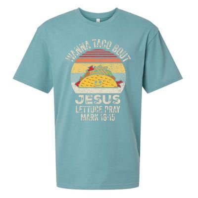 Vintage Retro Wanna Taco Bout Jesus Sueded Cloud Jersey T-Shirt