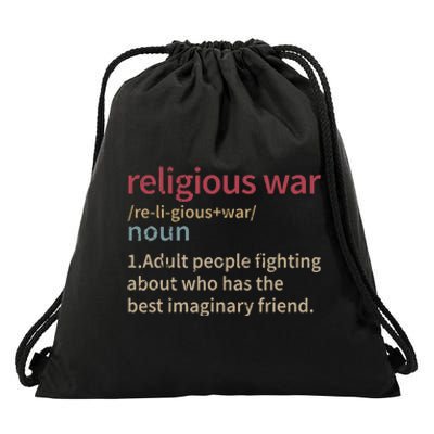 Vintage Religious War Definition Antireligious Activist Gift Drawstring Bag