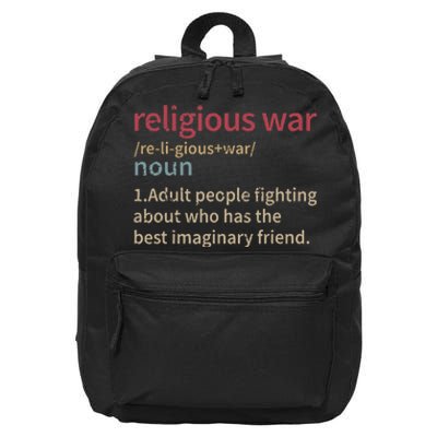 Vintage Religious War Definition Antireligious Activist Gift 16 in Basic Backpack