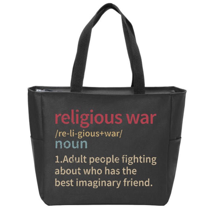 Vintage Religious War Definition Antireligious Activist Gift Zip Tote Bag