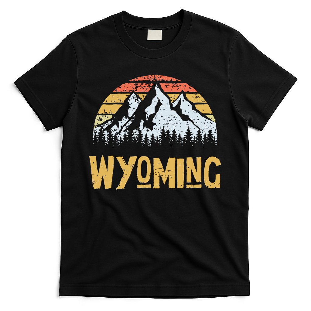 Vintage Retro Wy Wyoming Us Mountain State T-Shirt