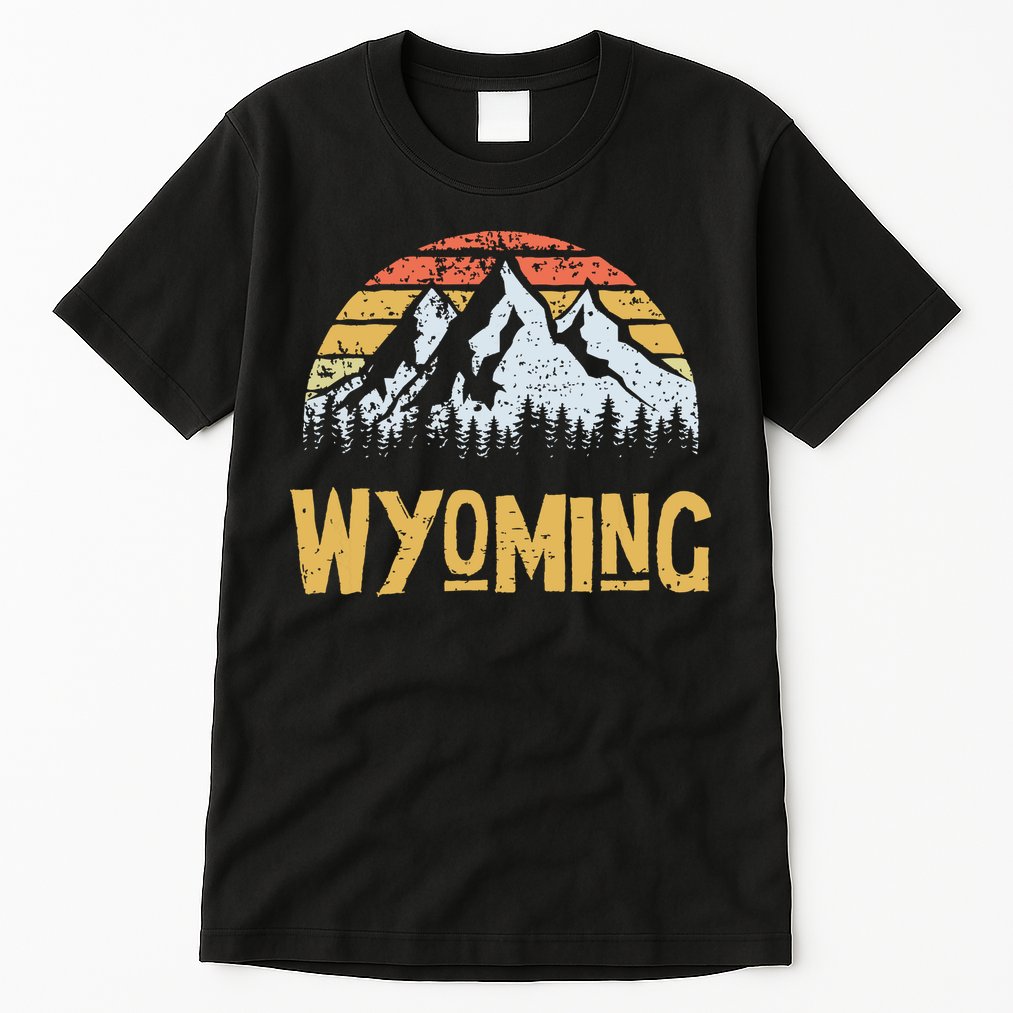 Vintage Retro Wy Wyoming Us Mountain State Tall T-Shirt