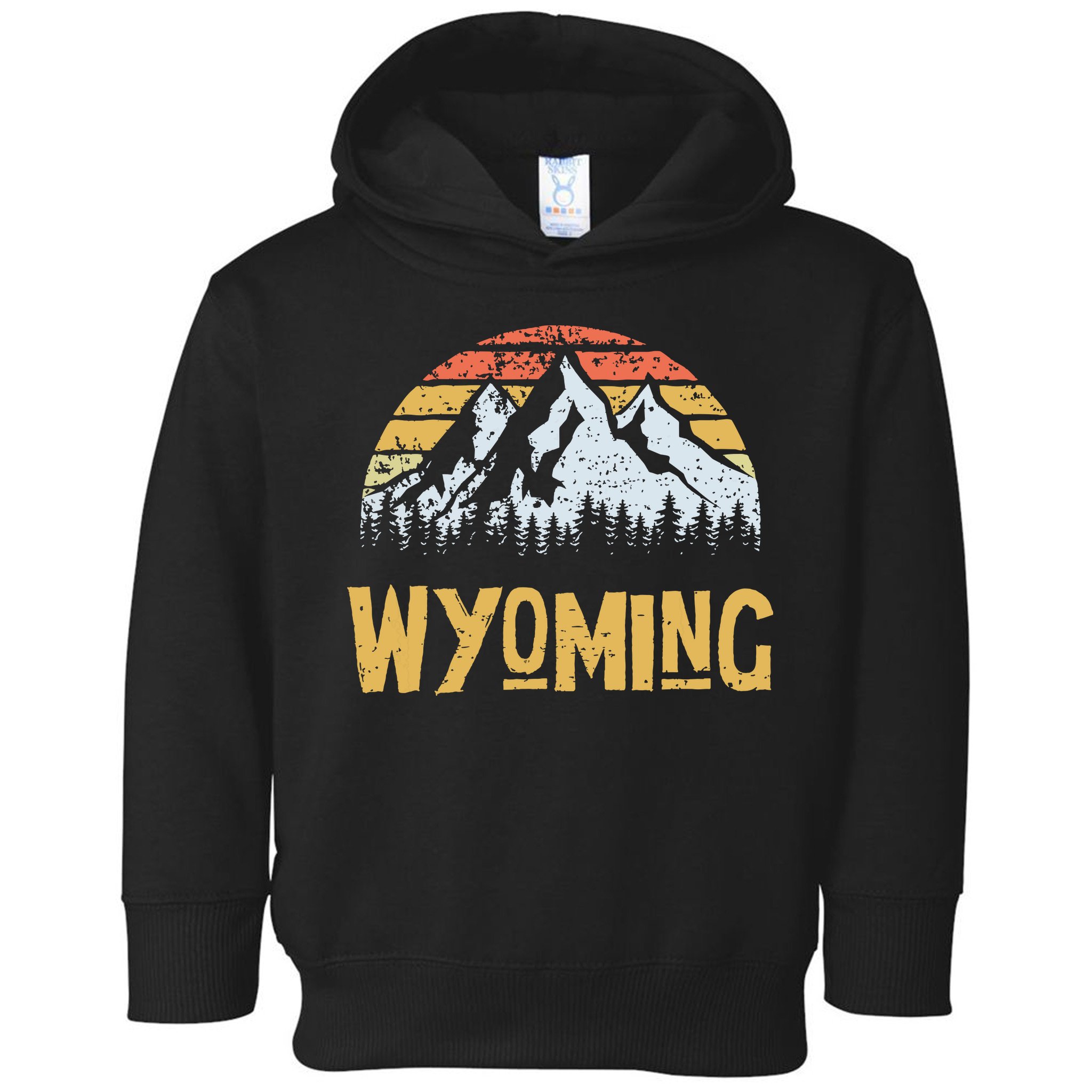 Vintage Retro Wy Wyoming Us Mountain State Toddler Hoodie