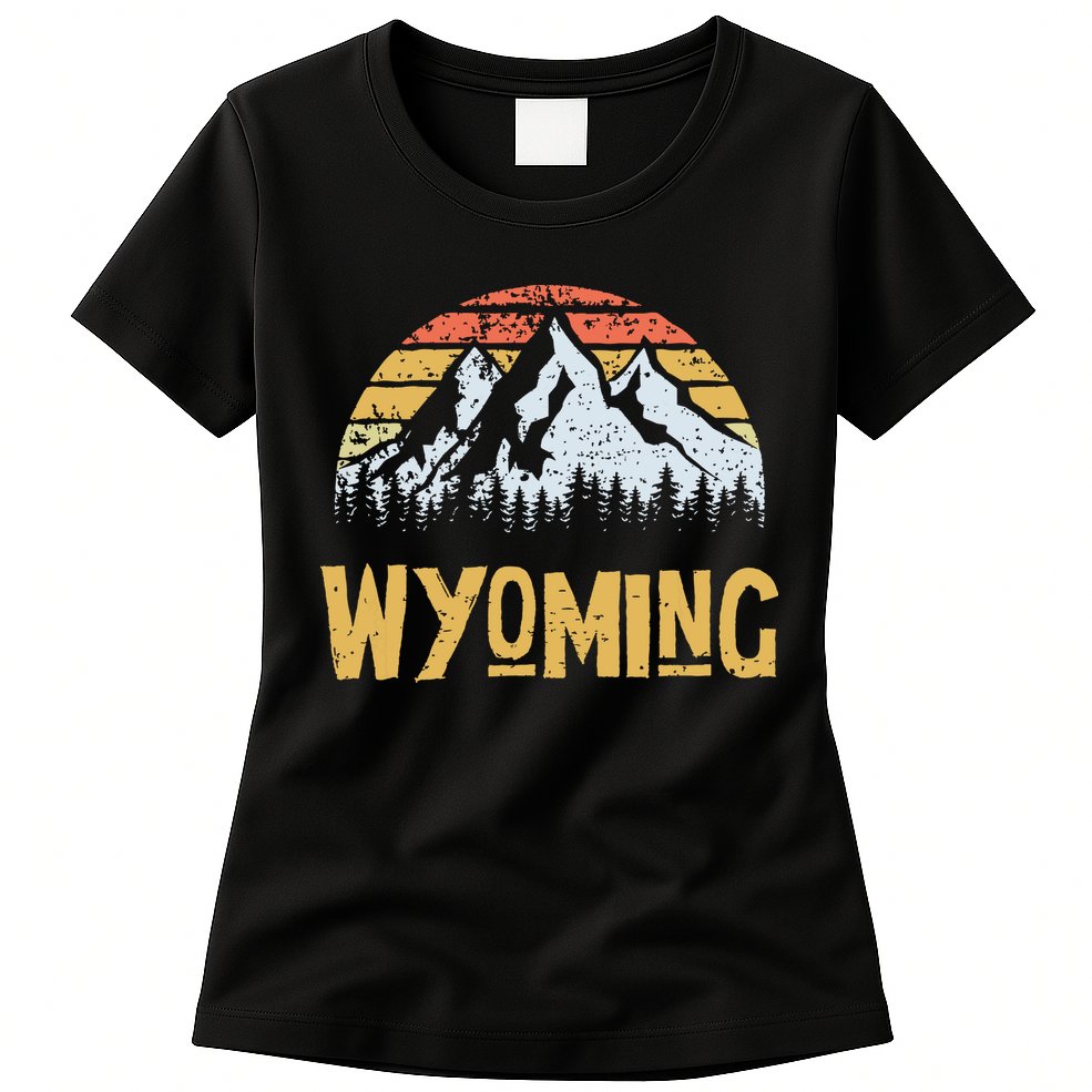 Vintage Retro Wy Wyoming Us Mountain State Womens T-Shirt