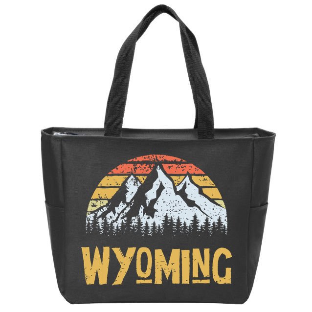 Vintage Retro Wy Wyoming Us Mountain State Zip Tote Bag