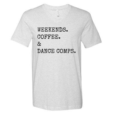 Vintage Retro Weekends Coffee And Dance Comps V-Neck T-Shirt