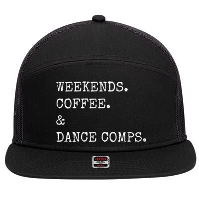 Vintage Retro Weekends Coffee And Dance Comps 7 Panel Mesh Trucker Snapback Hat