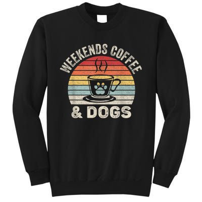 Vintage Retro Weekends Coffee & Dogs Funny Dog Sweatshirt