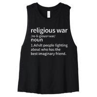 Vintage Religious War Definition Anti.Religious Activist Women's Racerback Cropped Tank