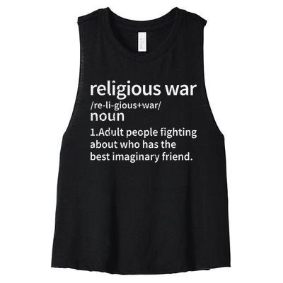 Vintage Religious War Definition Anti.Religious Activist Women's Racerback Cropped Tank