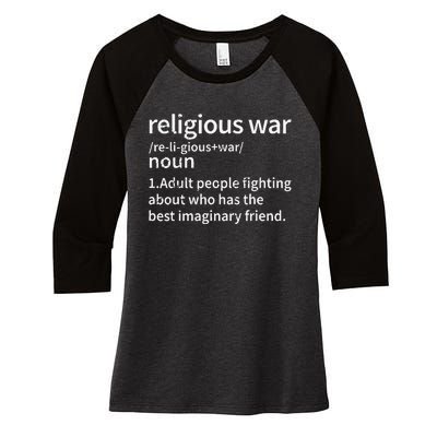 Vintage Religious War Definition Anti.Religious Activist Women's Tri-Blend 3/4-Sleeve Raglan Shirt