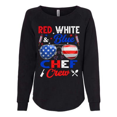 Vintage Red White Blue Chef American Flag Cute Gift Womens California Wash Sweatshirt