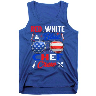 Vintage Red White Blue Chef American Flag Cute Gift Tank Top