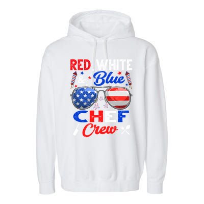 Vintage Red White Blue Chef American Flag Cute Gift Garment-Dyed Fleece Hoodie