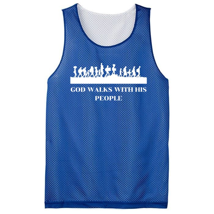 Vintage Retro World Refugee Day God Walks With His People Gift Mesh Reversible Basketball Jersey Tank