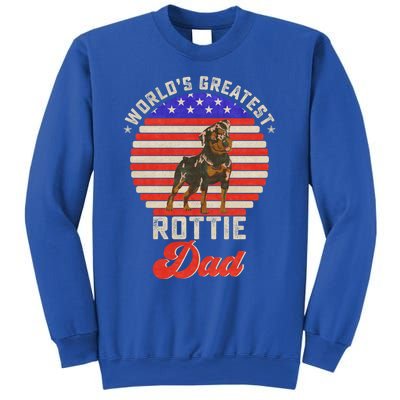 Vintage Retro Worlds Greatest Rottweiler Dad Rottie Sunset Great Gift Sweatshirt