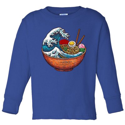 Vintage Ramen Wave Japanese Toddler Long Sleeve Shirt