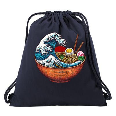 Vintage Ramen Wave Japanese Drawstring Bag