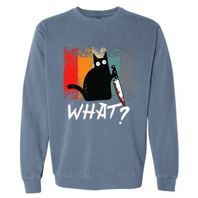 Vintage Retro What Ca For Women Men Funny Cat Lover Garment-Dyed Sweatshirt