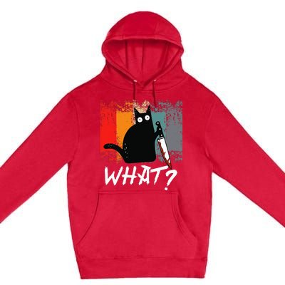 Vintage Retro What Ca For Women Men Funny Cat Lover Premium Pullover Hoodie