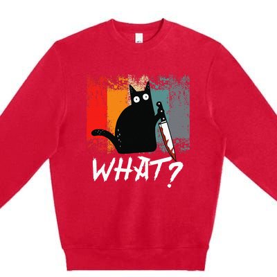 Vintage Retro What Ca For Women Men Funny Cat Lover Premium Crewneck Sweatshirt