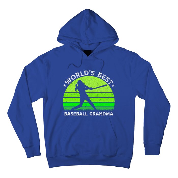 Vintage Retro World's Best Baseball Grandma Silhouette Funny Gift Hoodie