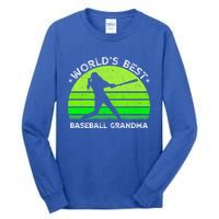 Vintage Retro World's Best Baseball Grandma Silhouette Funny Gift Tall Long Sleeve T-Shirt