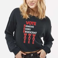 Vote Red Wave Remove Every Democrat Cropped Pullover Crew