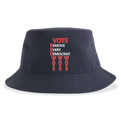Vote Red Wave Remove Every Democrat Sustainable Bucket Hat